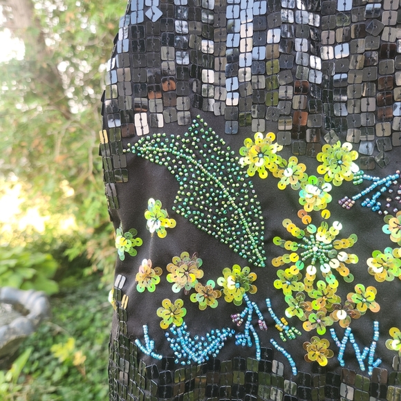 VENUS Black Sequin Joggers & Beaded Tank Top M - Picture 4 of 9